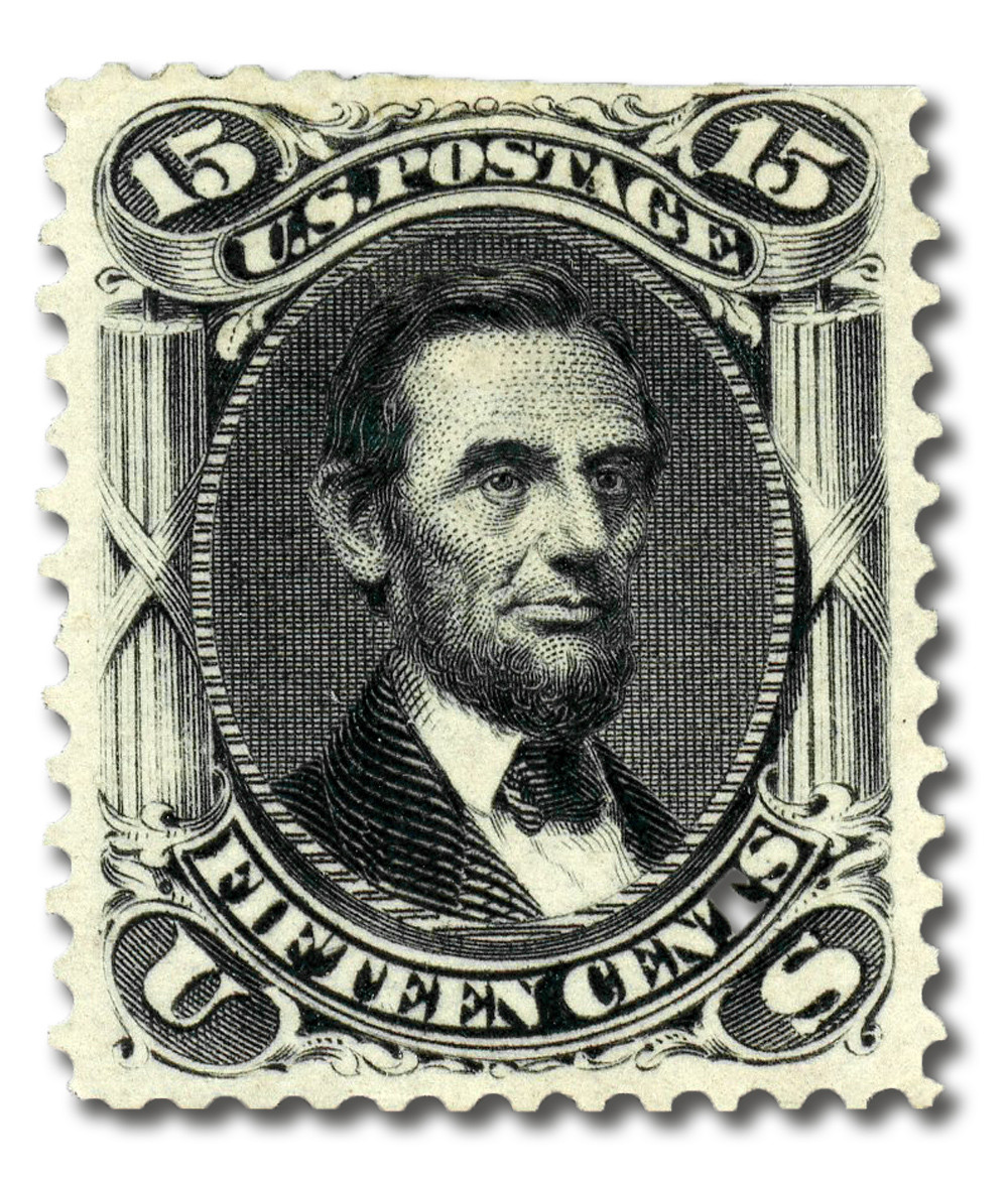 108 - 1875 15c Abraham Lincoln, Black, Perf. 12 - Mystic Stamp Company