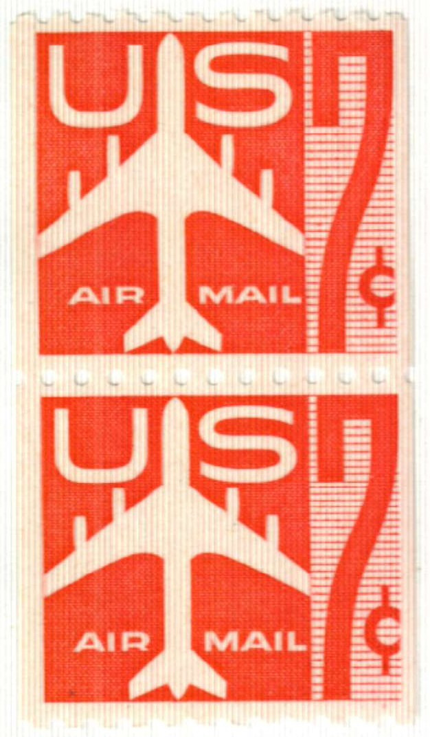 C61 - 1960 7c Jet Airliner, Carmine, Perf. 10 Horizontally