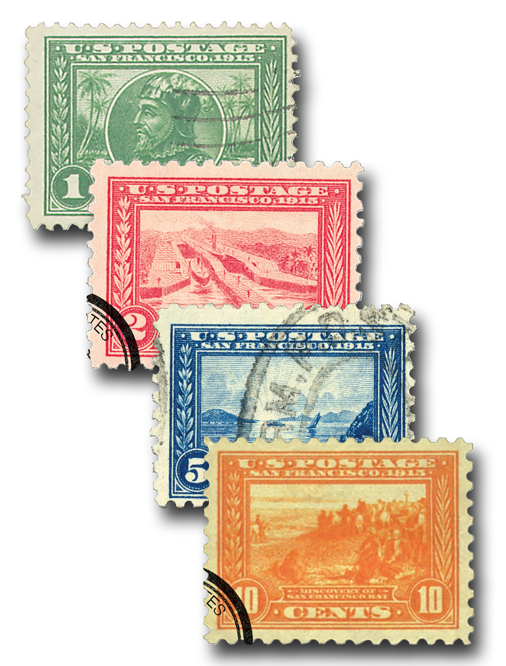 401-04 - 1914-15 Panama-Pacific Exposition, Perf. 10, Complete Set