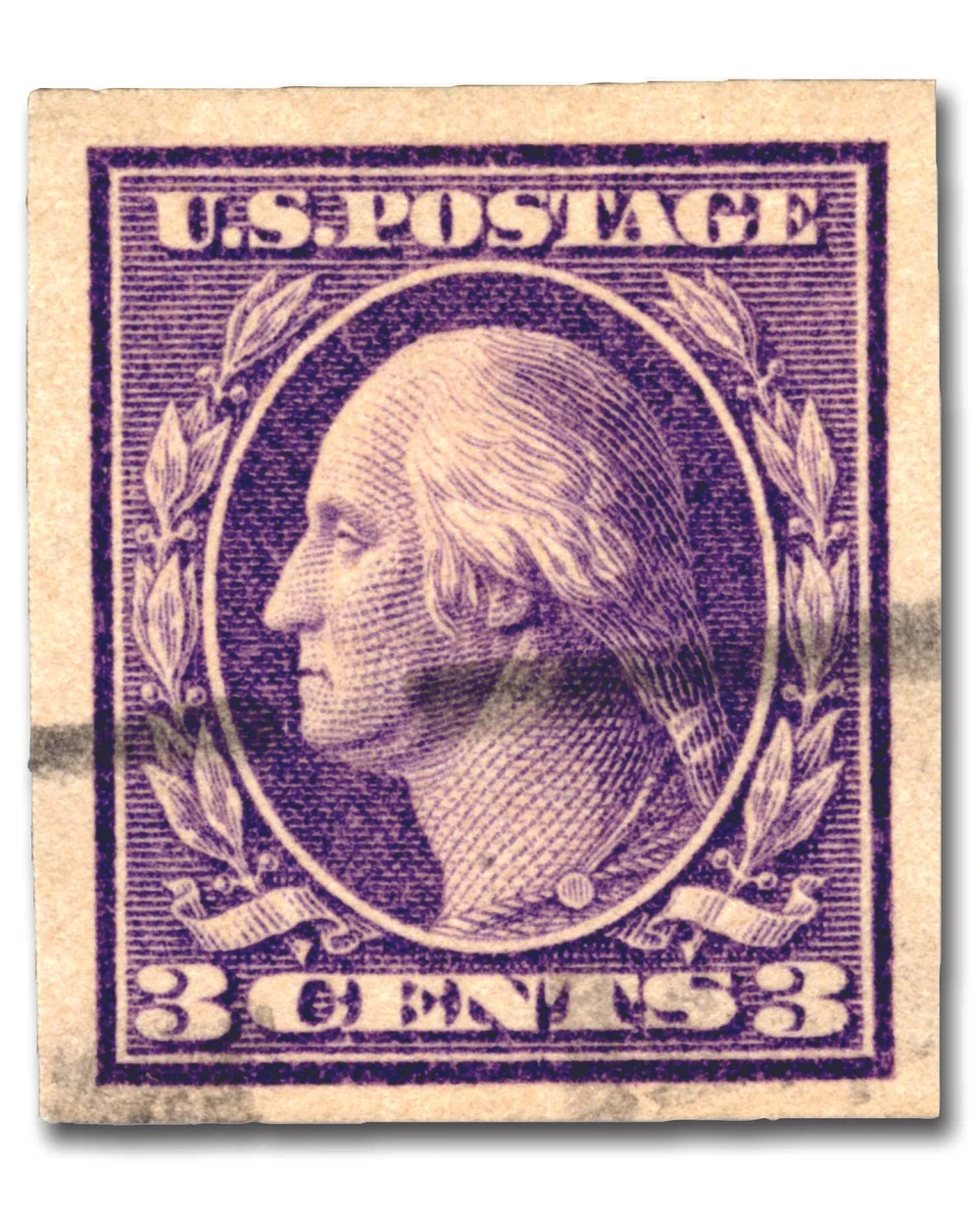 484 - 1916-17 3c Washington, Violet, Unwatermarked, Type II