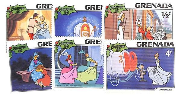 MDS122 - 1981 Disney's Cinderella Christmas, Mint, Set of 6 Stamps