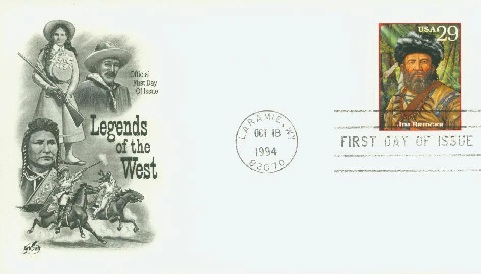 2869c - 1994 29c Legends of the West: Jim Bridger - Mystic Stamp