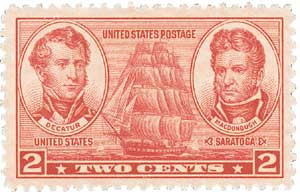 791 - 1937 2c Stephen Decatur & Thomas MacDonough, Carmine