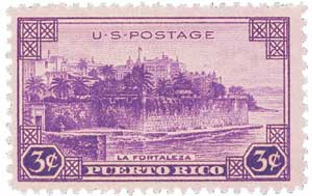 ●From the Heart of The Port City 801 - 1937 3c Puerto Rico, Bright Purple - Mystic Stamp Company