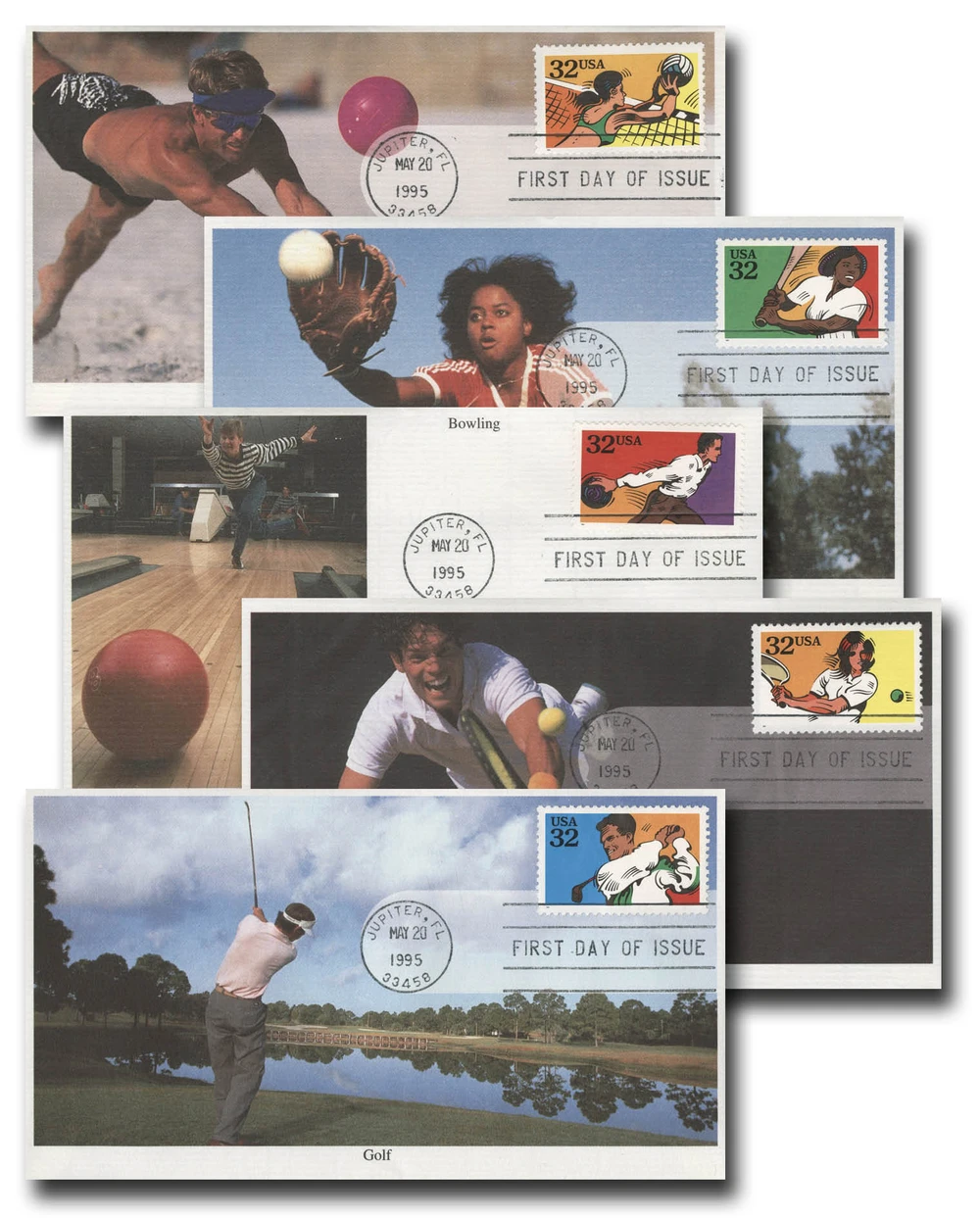 2961-65 - 1995 32c Recreational Sports - Mystic Stamp Company
