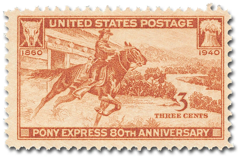 stamps 3.1～ 894 - 1940 3c Pony Express 80th Anniversary - Mystic Stamp Company
