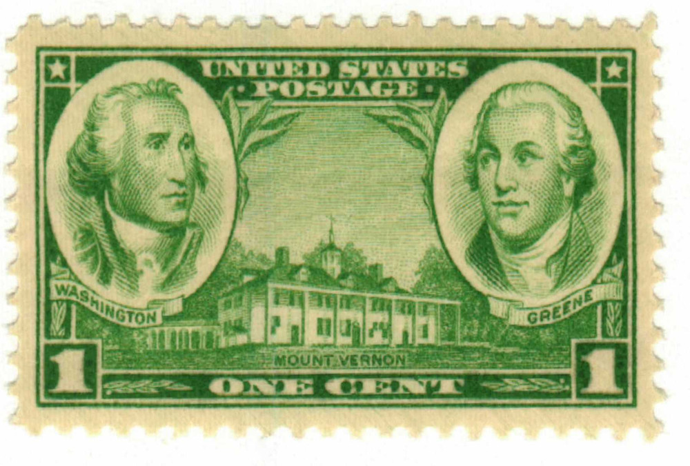 785 - 1936 1c Generals Washington & Nathan Greene, Mt Vernon