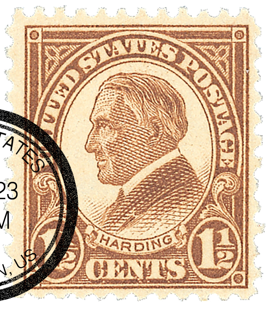 633 - 1927 1-1/2c Warren G. Harding, Yellow Brown, Perf. 11x10.5