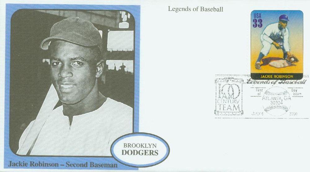 3408a - 2000 33c Legends of Baseball: Jackie Robinson
