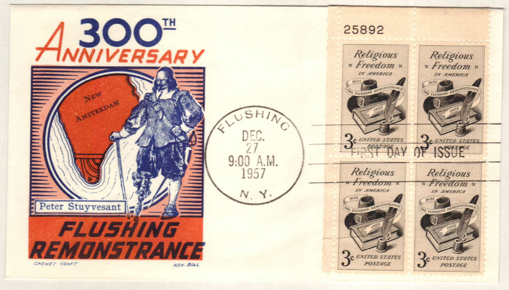 300865 -- First Day Cover Plate Block -- First Day Cover