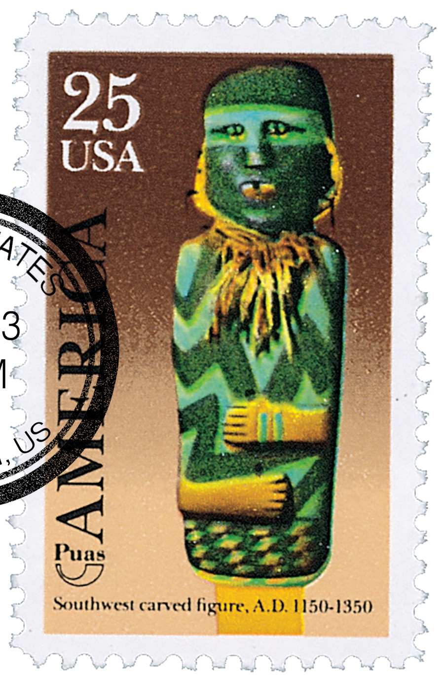 2426 - 1989 25c Southwest Carved Figure - Mystic Stamp Company