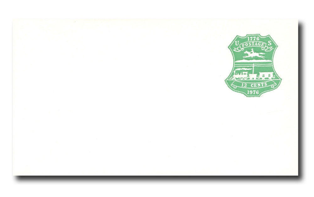 切手29 U582 - 1976 13c Bicentennial Issue, Emerald, Stamped Envelope