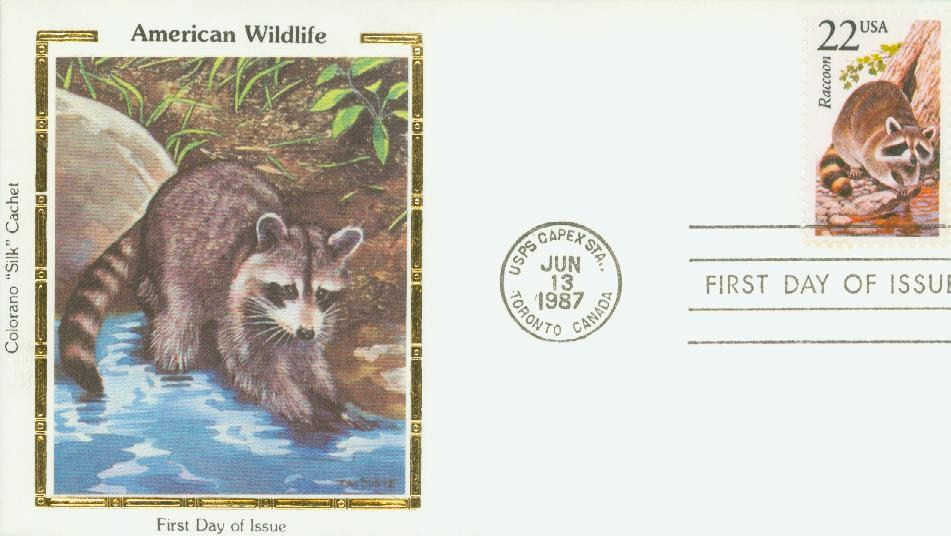2331 - 1987 22c North American Wildlife: Raccoon - Mystic Stamp