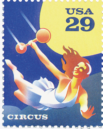 2752 - 1993 29c Circus: Trapeze Artist - Mystic Stamp Company