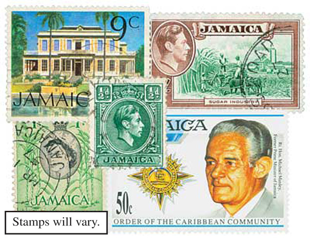 MP1005 - Jamaica, 25 Different Stamps - Mystic Stamp Company