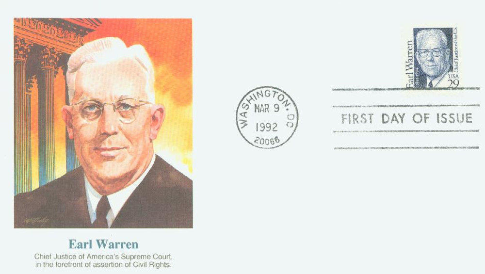 2184 - 1992 29c Great Americans: Earl Warren - Mystic Stamp