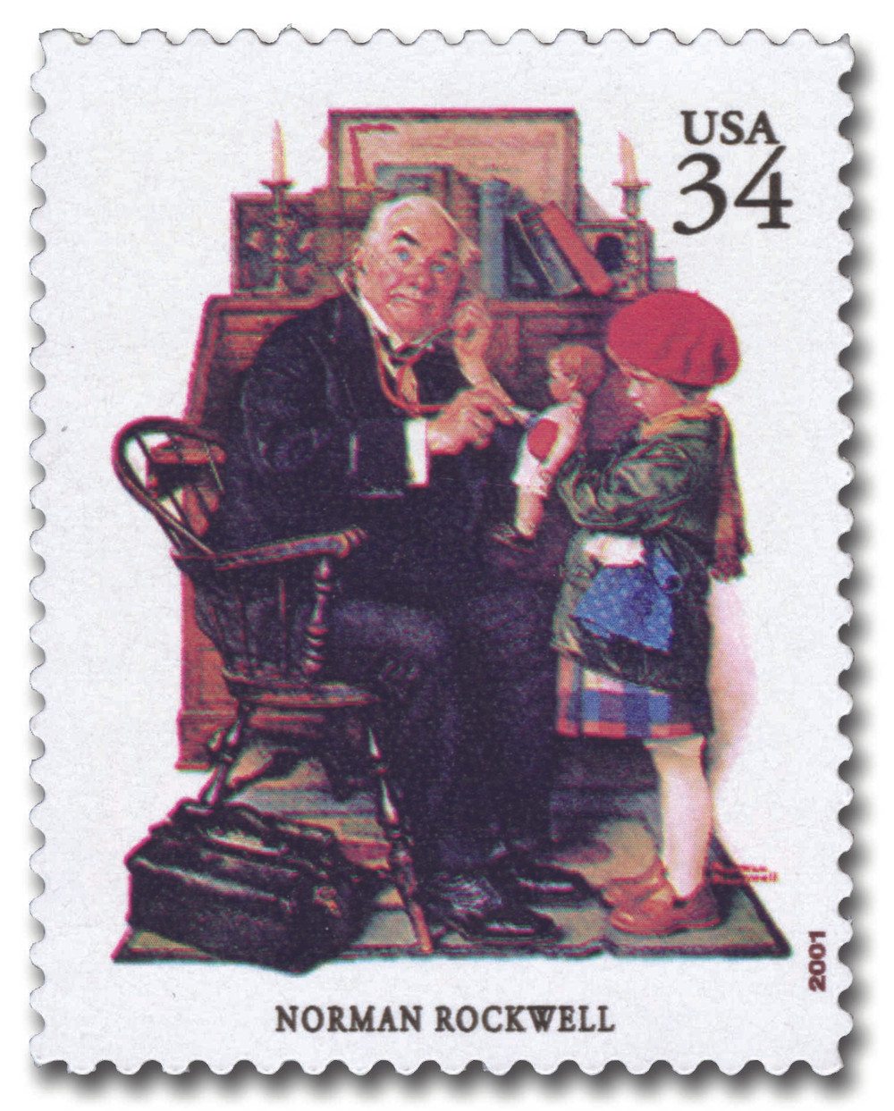 Norman Rockwell ヒストリックスタンプコレクション 3502s - 2001 34c American Illustrator: Norman Rockwell - Mystic