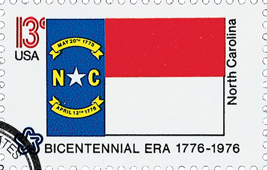 1644 - 1976 13c Bicentennial State Flags: North Carolina - Mystic
