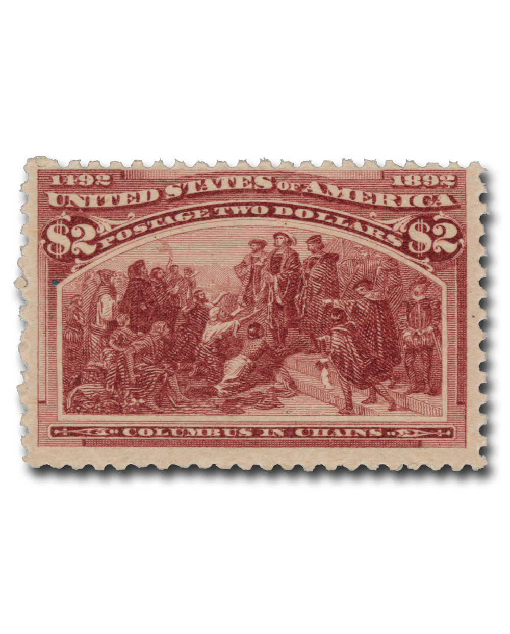 242 - 1893 $2 Columbus in Chains, Brown Red - Mystic Stamp Company