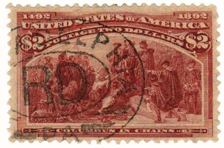 242 - 1893 $2 Columbus in Chains, Brown Red - Mystic Stamp Company