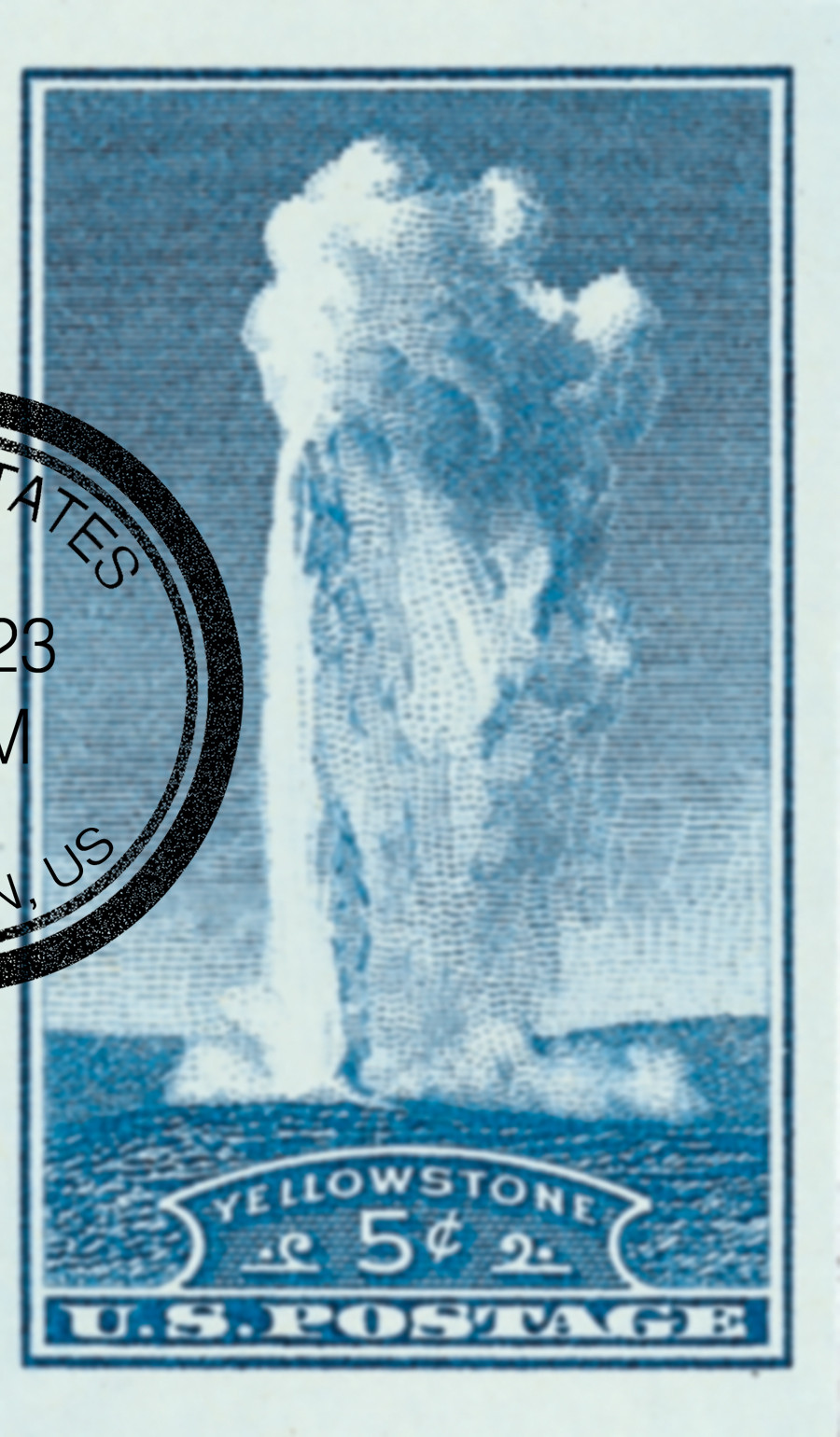 760 - 1935 5cYellowstone, Wyoming, Blue, Imperf. - Mystic Stamp