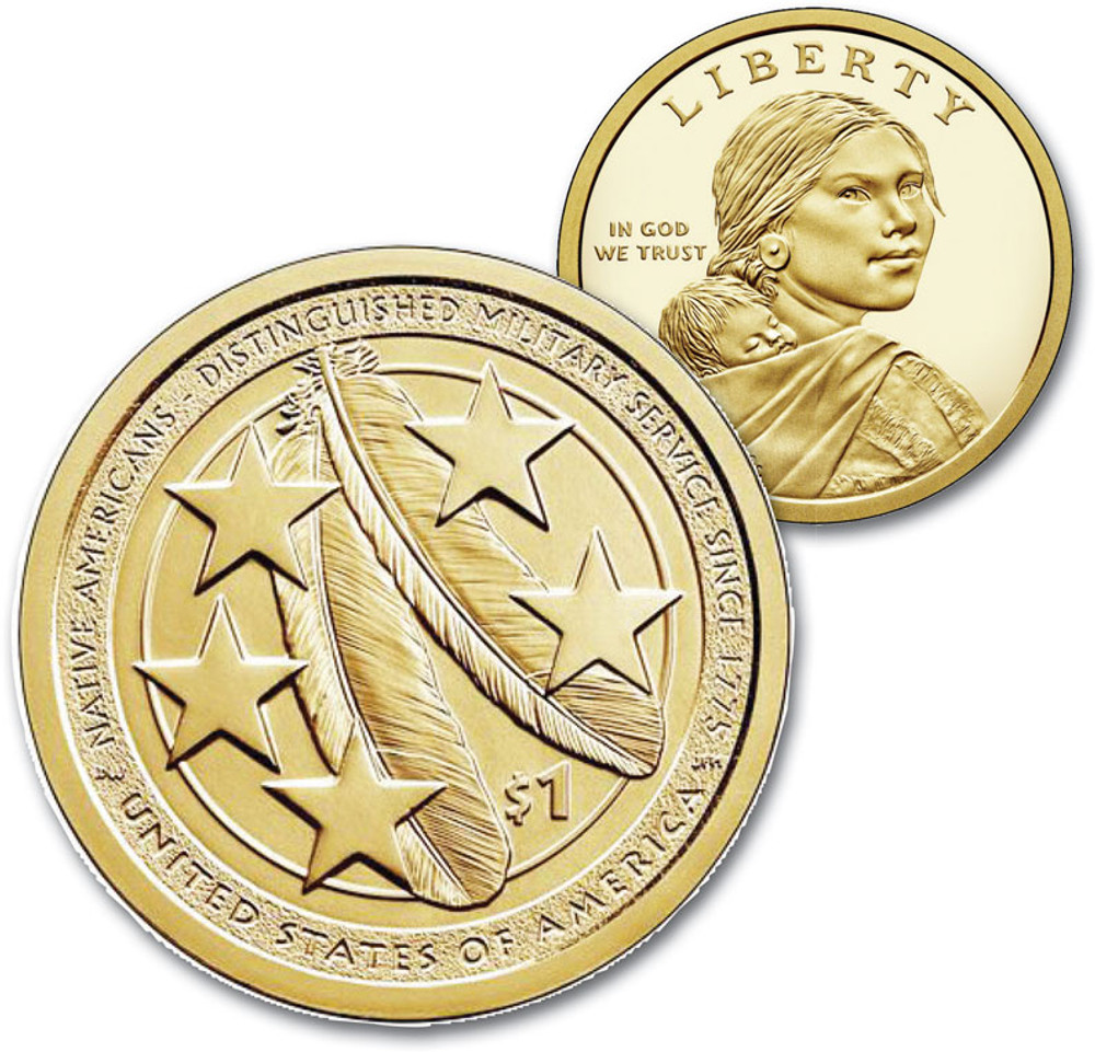 CW-021P - 2021 $1 Native American Coin - Military Service