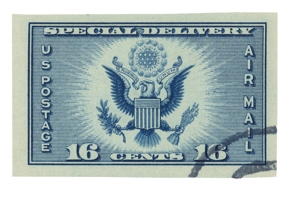 771 - 1935 16c Great Seal of the United States, Dark Blue, Imperf
