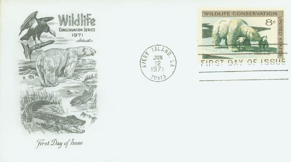 1429 - 1971 8c Wildlife Conservation: Polar Bear - Mystic Stamp