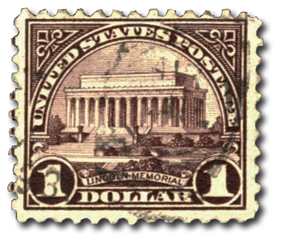 記念グッズ DeNA Baystars Memorial Stamp Collection 571 - 1923 $1 Lincoln Memorial, Violet Brown, Perf. 11 - Mystic