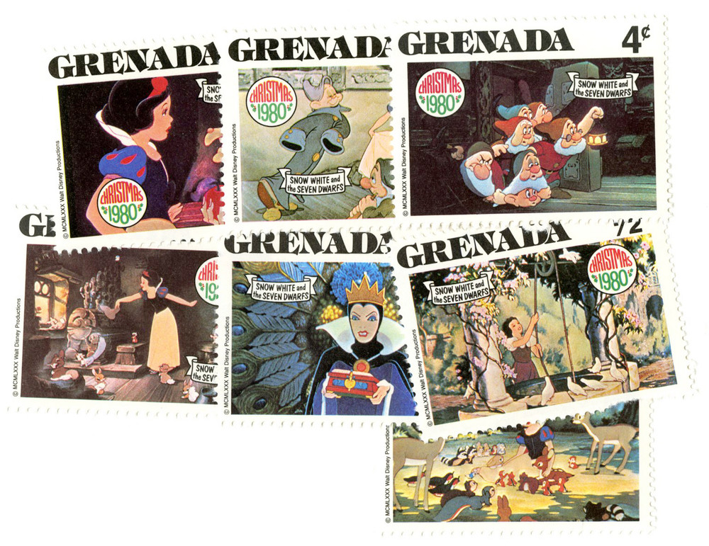 MDS121 - 1980 Disney's Snow White Christmas, Mint, Set of 7