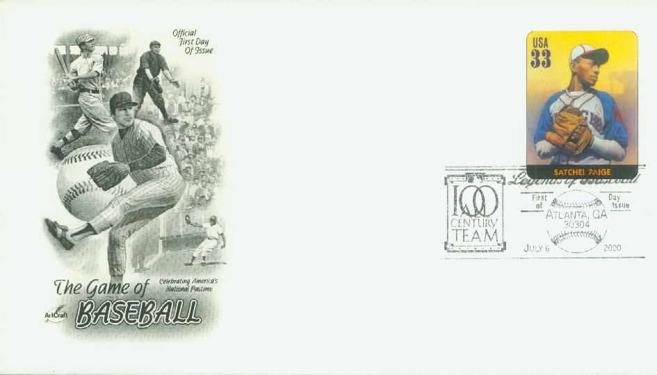 3408p - 2000 33c Legends of Baseball: Satchel Paige - Mystic Stamp