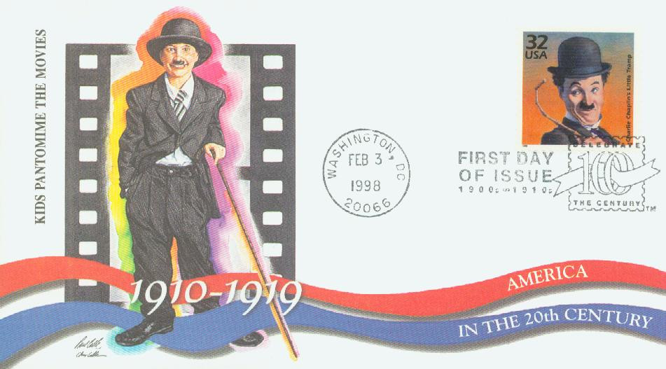 3183a - 1998 32c Celebrate the Century - 1910s: Charlie Chaplin