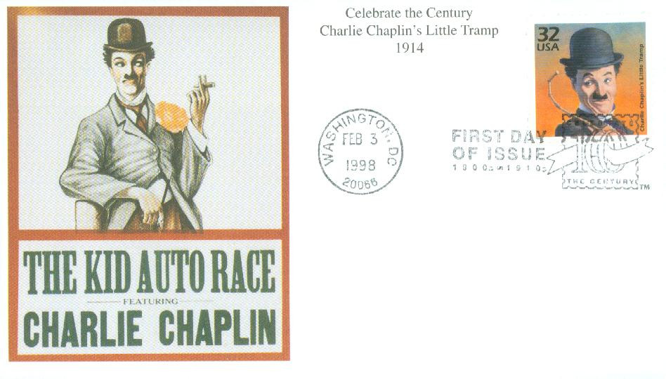 3183a - 1998 32c Celebrate the Century - 1910s: Charlie Chaplin