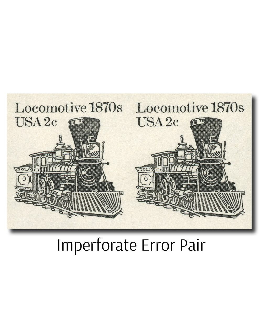 1897Ac - 1982 2c Transportation Series: 1870s Locomotive, Imperf. Error 1897Ac - 1982 2c Transportation Series: 1870s Locomotive, Imperf. Error