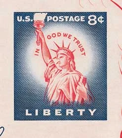 1075b - 1956 8c Statue of Liberty, Violet Blue/Carmine, FIPEX