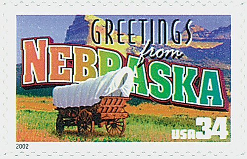 3587 - 2002 34c Greetings From America: Nebraska - Mystic Stamp