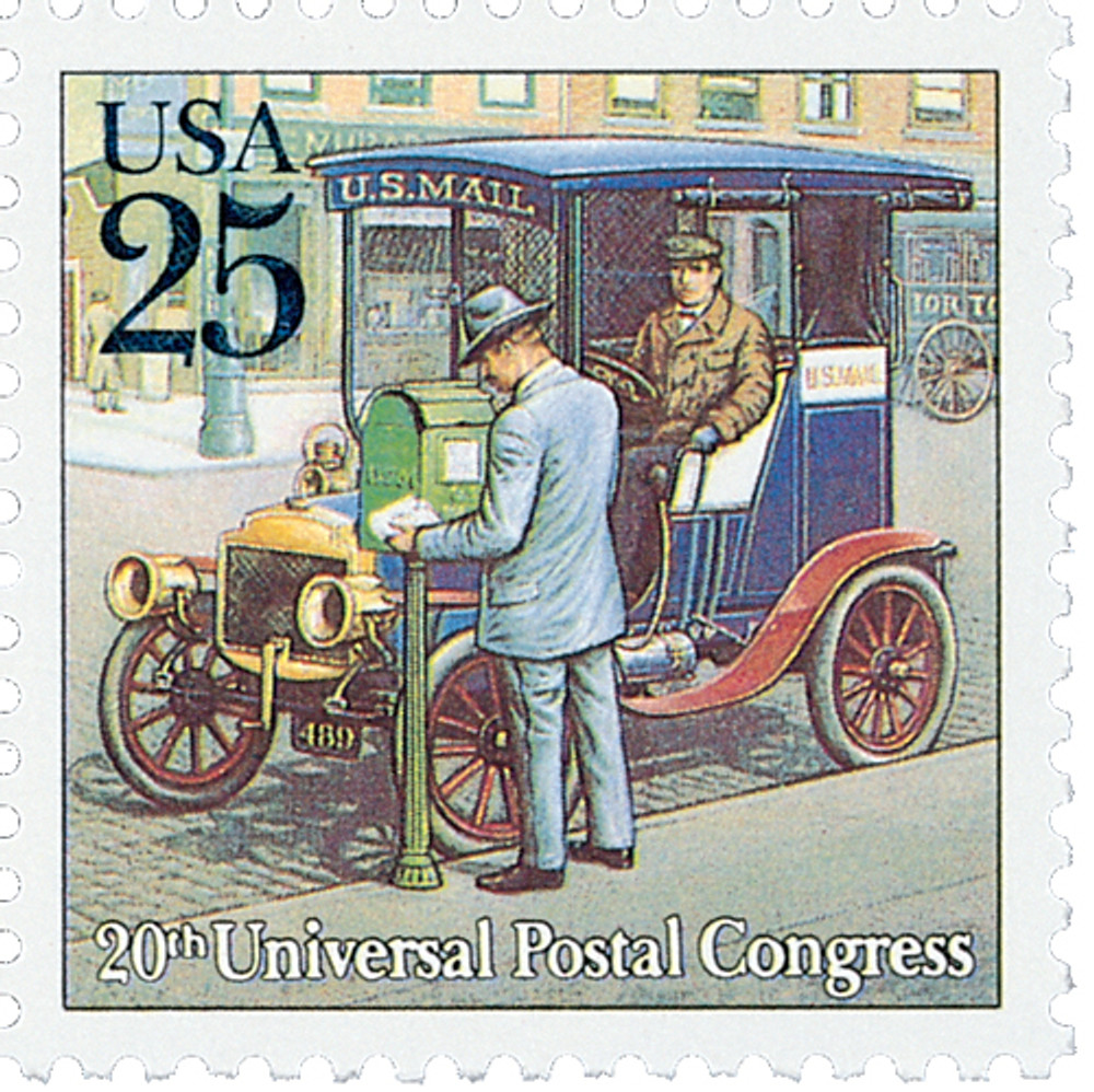 [87MM]Mmlg★UNISEX★STAMP COLLECTOR HF-T 2437 - 1989 25c Traditional Mail Delivery: Automobile