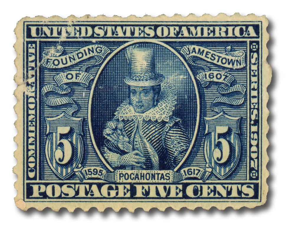330 - 1907 5c Pocahontas, Blue - Mystic Stamp Company
