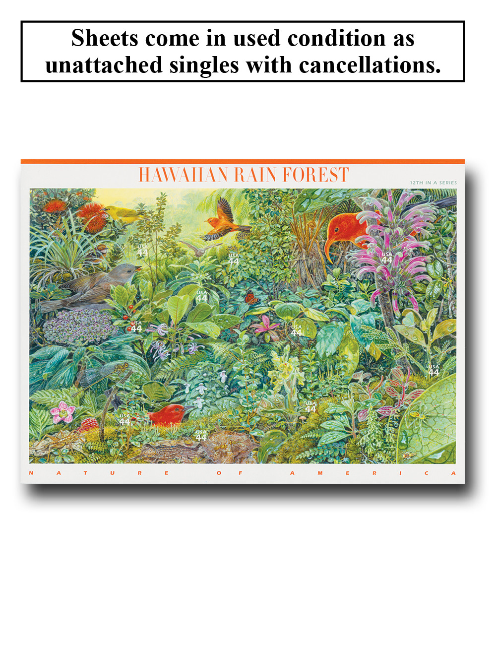 4474 - 2010 44c Nature of America: Hawaiian Rain Forest - Mystic