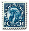 565 - 1923 14c American Indian, Deep Blue, Perf. 11 - Mystic Stamp
