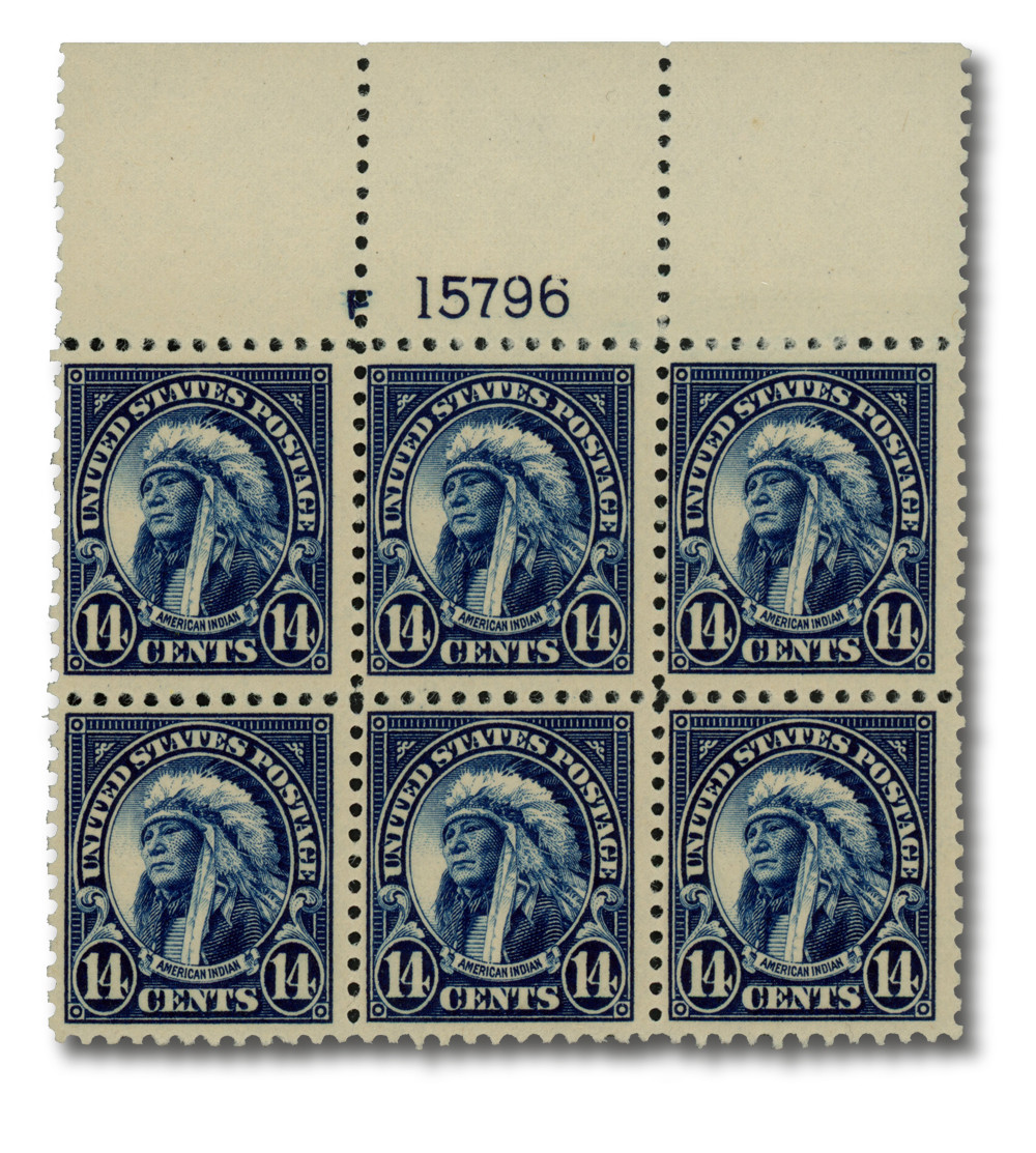 565 - 1923 14c American Indian, Deep Blue, Perf. 11 - Mystic Stamp
