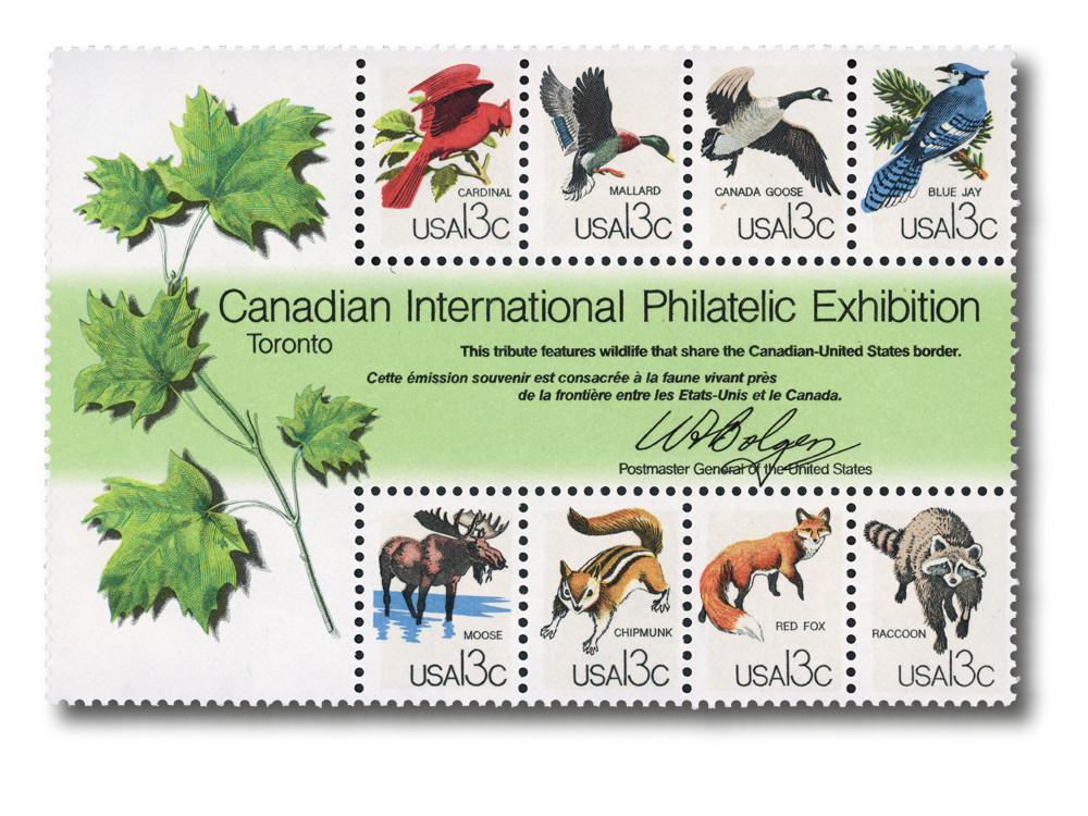 1757 - 1978 13c CAPEX Wildlife Souvenir Sheet - Mystic Stamp Company