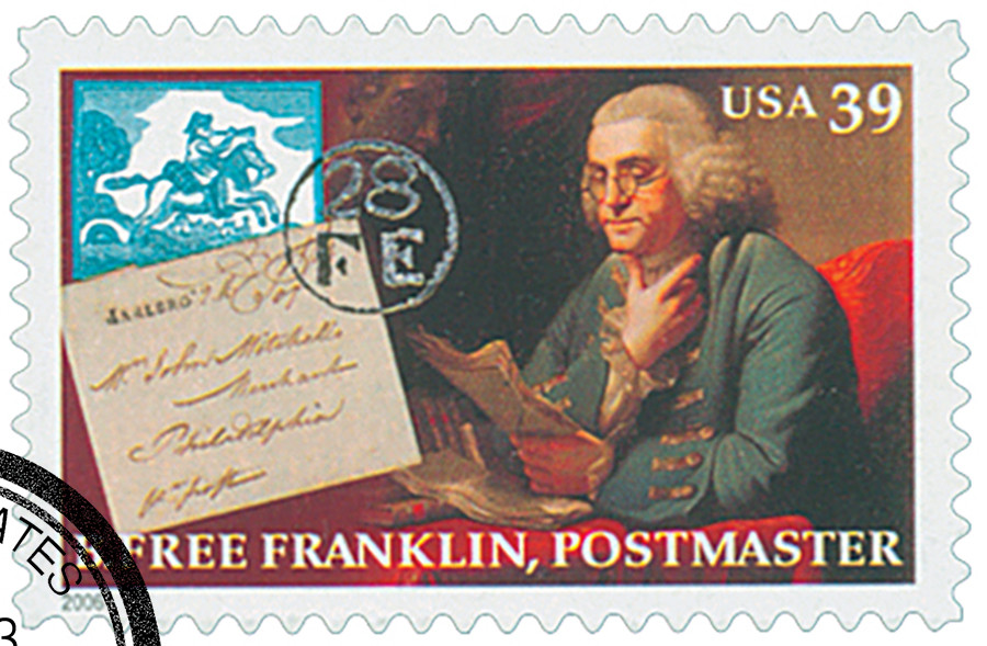 4024 - 2006 39c Benjamin Franklin: Postmaster - Mystic Stamp Company