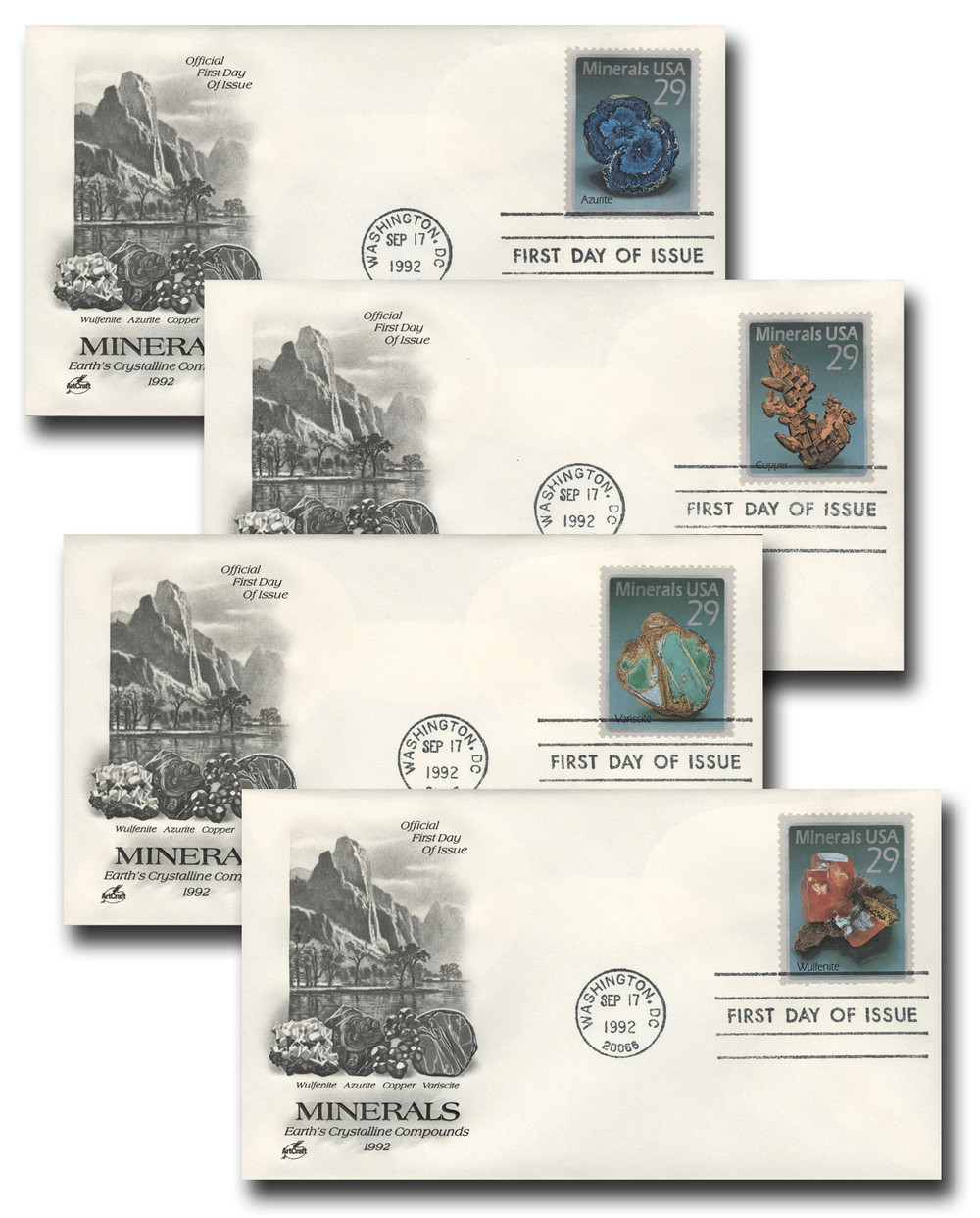 2700-03 - 1992 29c Minerals - Mystic Stamp Company
