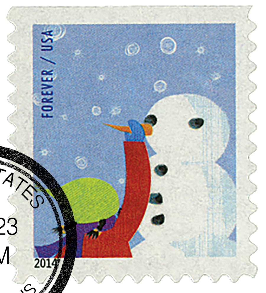 4942 - 2014 First-Class Forever Stamp - Winter Fun: Child Making a