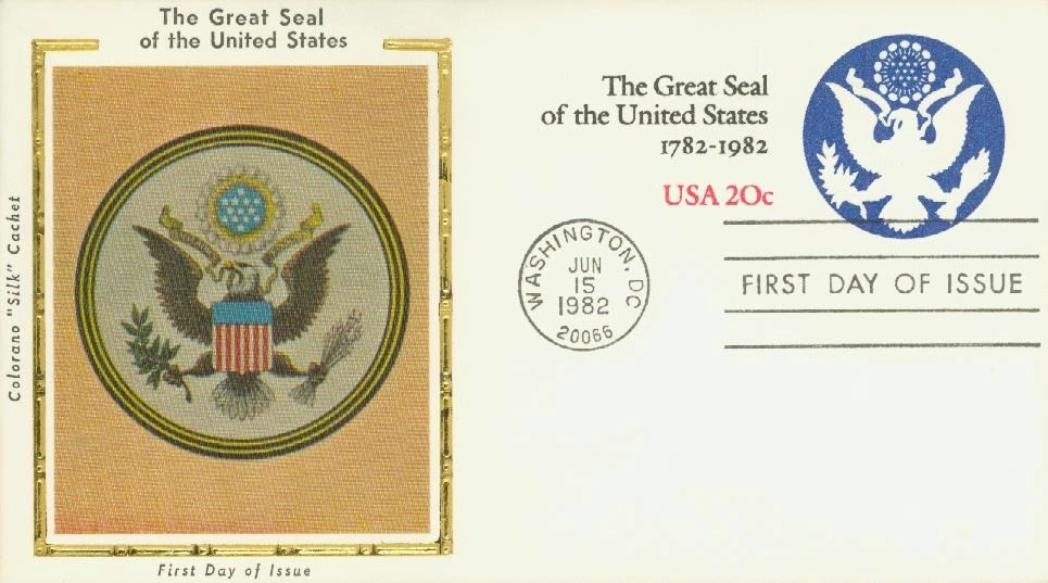 U602 - 1982 20c Great Seal Of U.S., Dark Blue, Black & Magenta