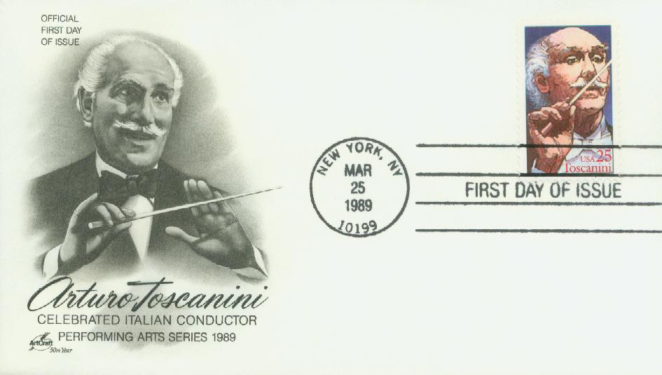 2411 - 1989 25c Performing Arts: Arturo Toscanini - Mystic Stamp