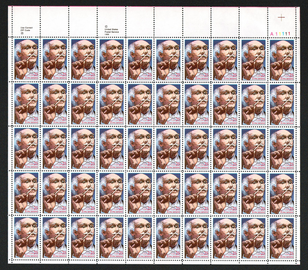 2411 - 1989 25c Performing Arts: Arturo Toscanini - Mystic Stamp