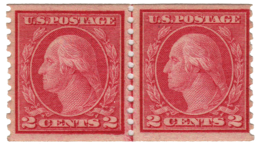 491 - 1916 2c Washington, Carmine, Unwatermarked, Type II