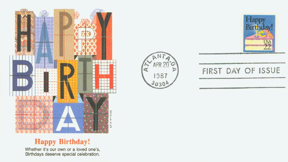 2272 - 1987 22c Special Occasions: Happy Birthday! - Mystic